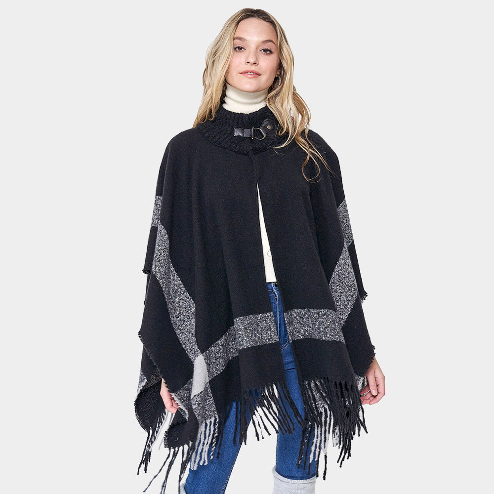 Fringe Open Cape Poncho