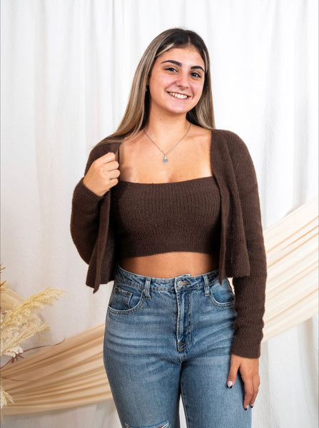 Cozy Cropped Cardigan Set